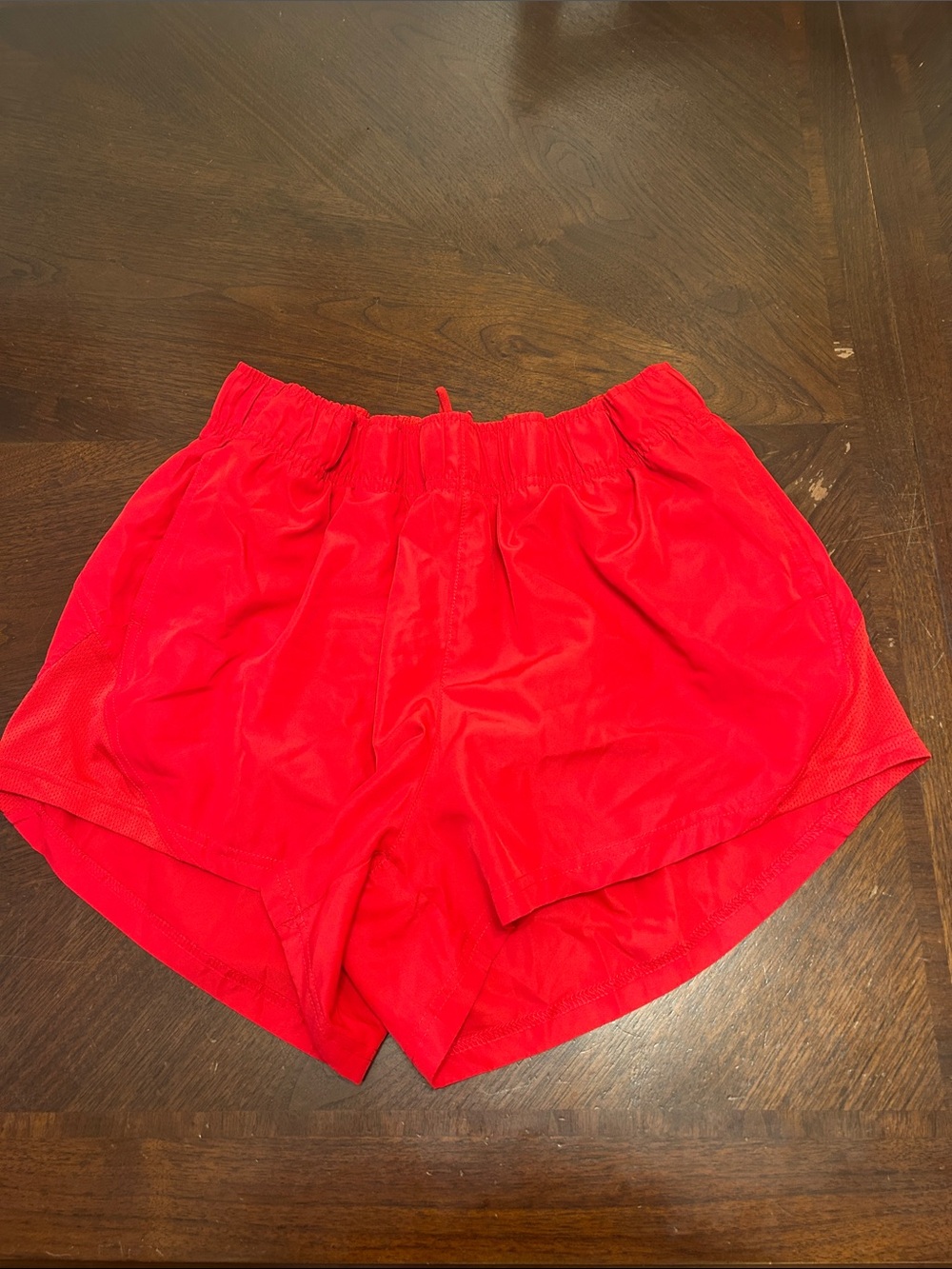 Women’s Red Athletic Running Shorts with Elastic Waist